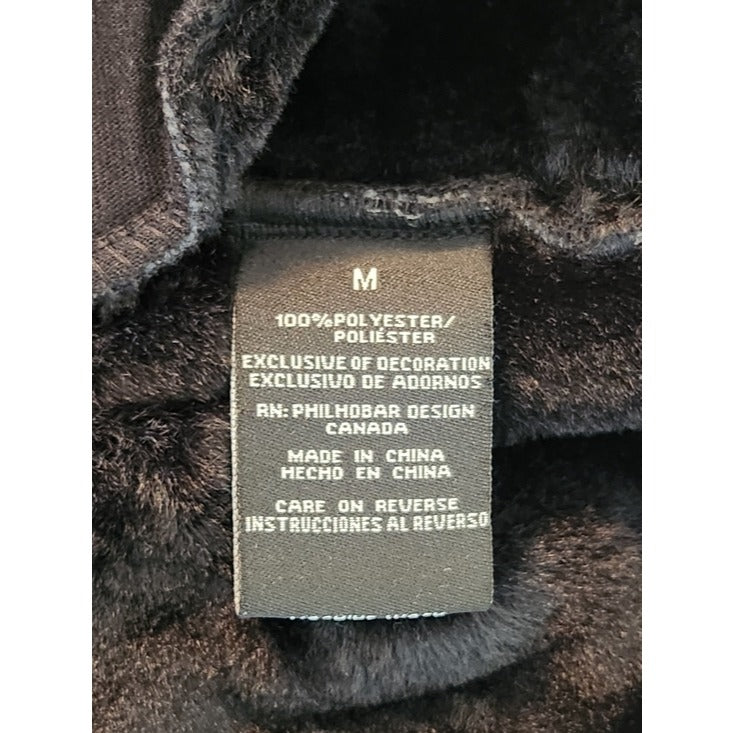 Ike Behar Womens Dark Gray Plaid Plush Coat Size Medium