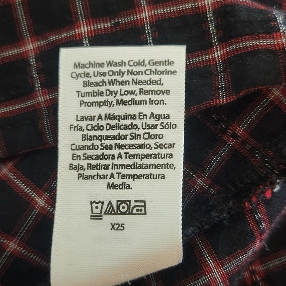 Time and Tru Black Plaid V-Neck Mini Dress with Ruffles and Tie Neckline Sz XL