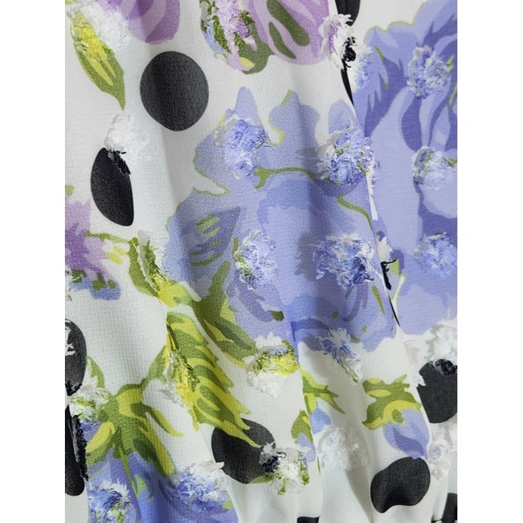 ASOS Purple Floral and Polka Dot Peplum Blouse Size 20