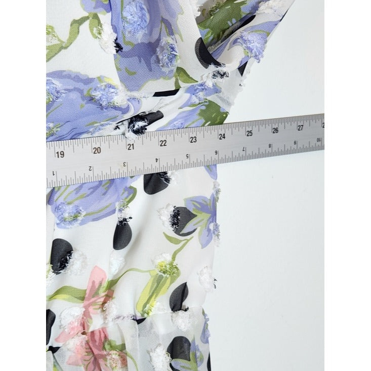 ASOS Purple Floral and Polka Dot Peplum Blouse Size 20