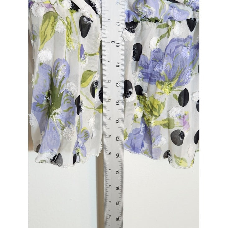 ASOS Purple Floral and Polka Dot Peplum Blouse Size 20