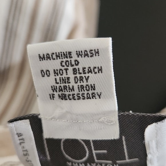 LOFT Women's Striped Khaki and White Cropped Pants Size 14 Preppy Khaki Pants