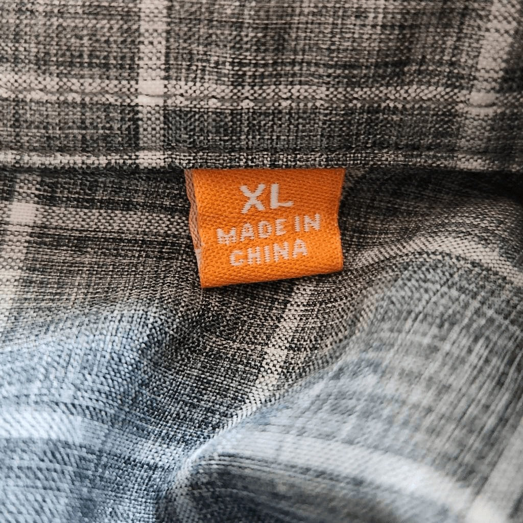 Orvis Gray and White Check Plaid Long Sleeve Button-Down Shirt Size XL