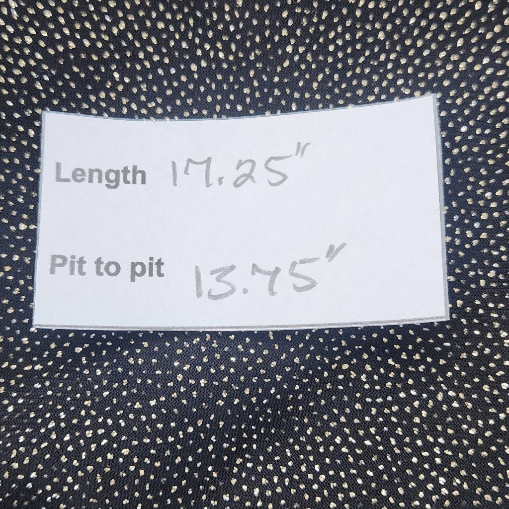 Moa Moa Black and Gold Top with Full Sheer Sleeves NWOT Size XS Black Wrap Top