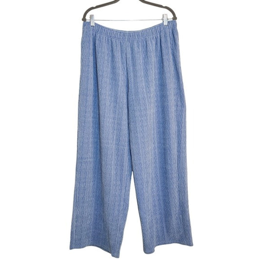 Offline by Aerie Light Blue Cable Knit Wide Leg Lounge Pants Size XL Long