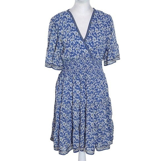 Max Studio Blue Floral Mini Dress Size Small Wedding Guest Dress