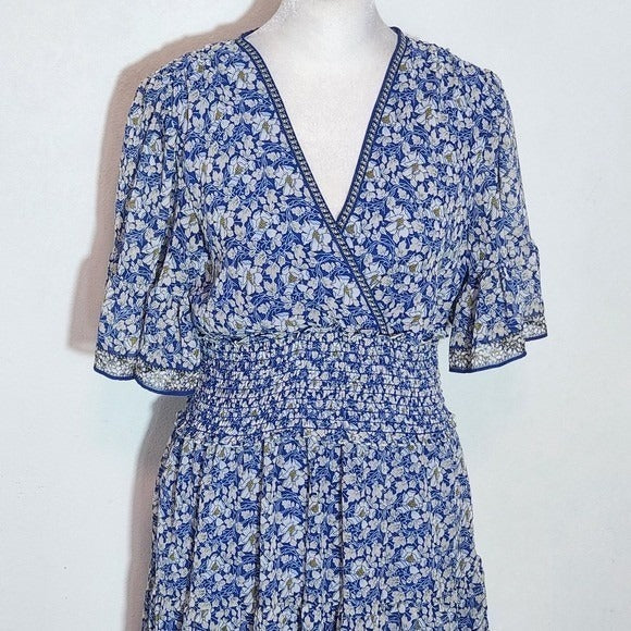 Max Studio Blue Floral Mini Dress Size Small Wedding Guest Dress