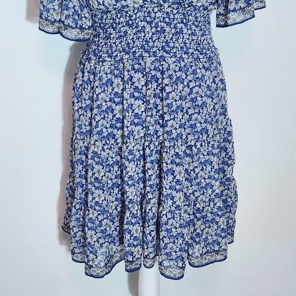 Max Studio Blue Floral Mini Dress Size Small Wedding Guest Dress