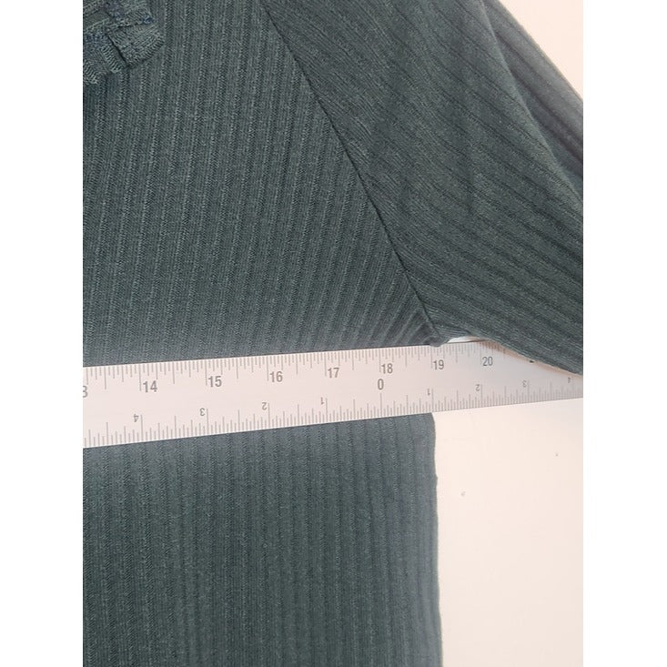 Lulus Forest Green Ribbed Knit Cropped Top Size Medium NWT