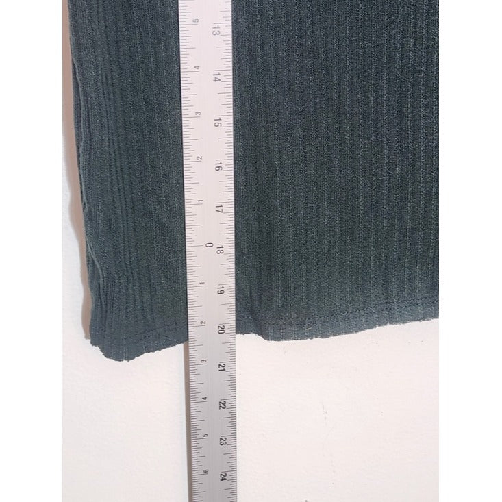 Lulus Forest Green Ribbed Knit Cropped Top Size Medium NWT
