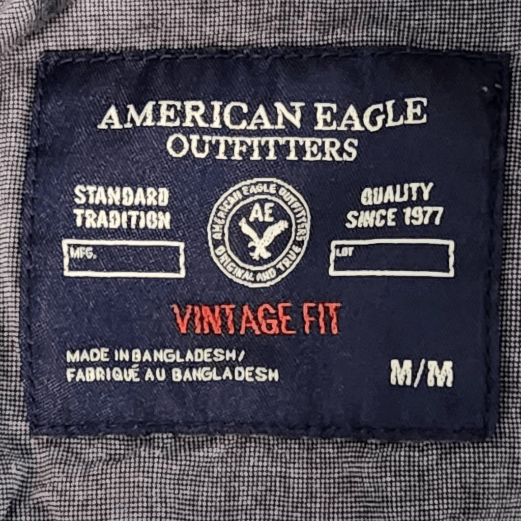 American Eagle Outfitters Blue and Black Western Style Shirt Size Medium