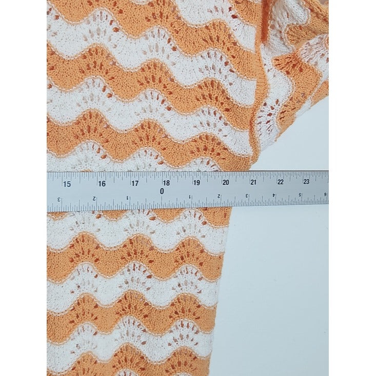 LOFT Orange and White Knit Sweater Size Large NWT