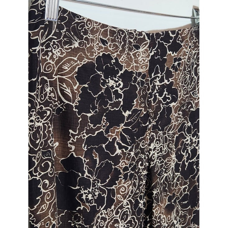 Tommy Bahama Brown Floral Capri Pants Size 4