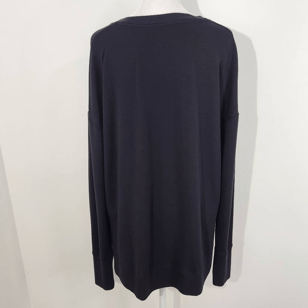 Athleta Black Long Sleeve Oversized Sweatshirt with Side Slits Size Medium