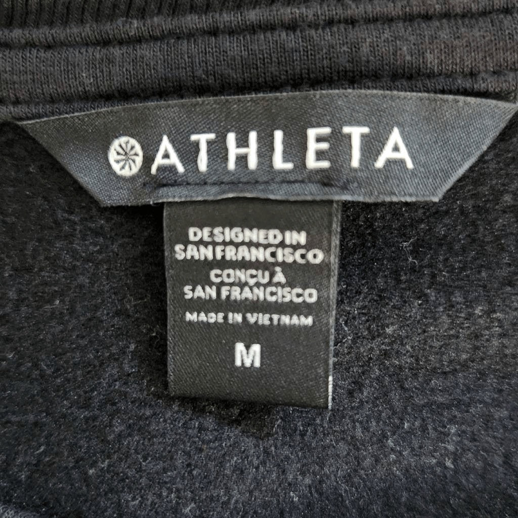 Athleta Black Long Sleeve Oversized Sweatshirt with Side Slits Size Medium