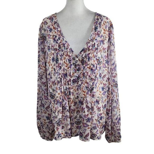 1 State Paisley Floral Blouse Size XXL New
