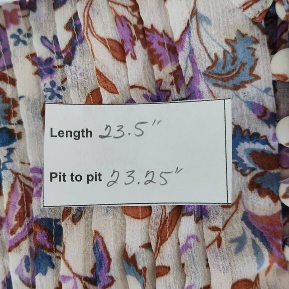 1 State Paisley Floral Blouse Size XXL New
