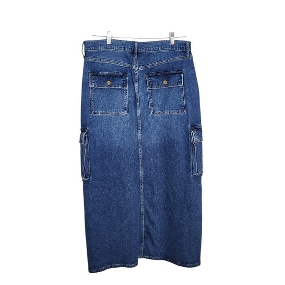 a.n.a Denim Cargo Maxi Skirt Size 14