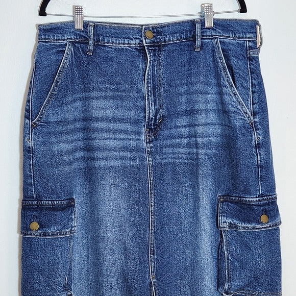 a.n.a Denim Cargo Maxi Skirt Size 14