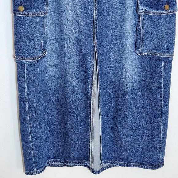 a.n.a Denim Cargo Maxi Skirt Size 14