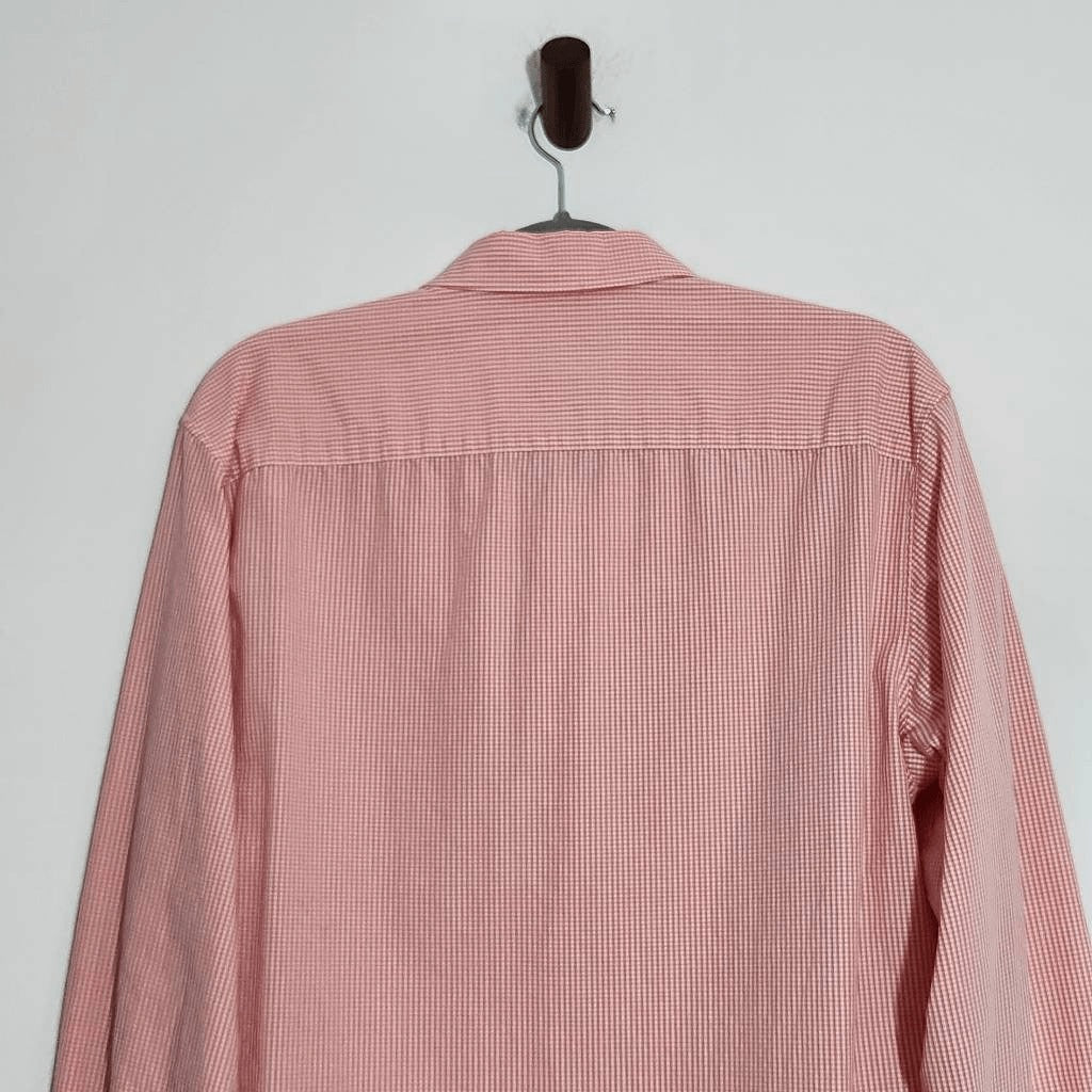 Calvin Klein Orange Gingham Button-Down Shirt Size Large Orange Button-Up Shirt