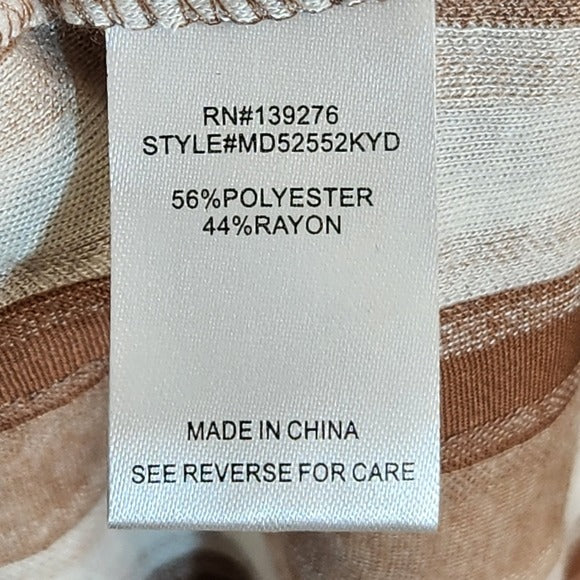 My Danielle Brown and White Textured Stripe Shift Dress Size XXL