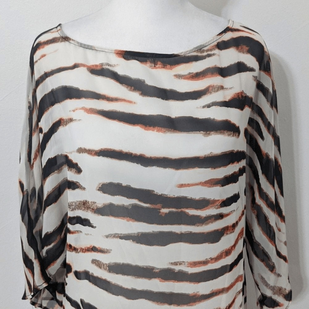 BB Dakota Tiger Striped Tunic Size XS BB Dakota Oversized Sheer Tunic