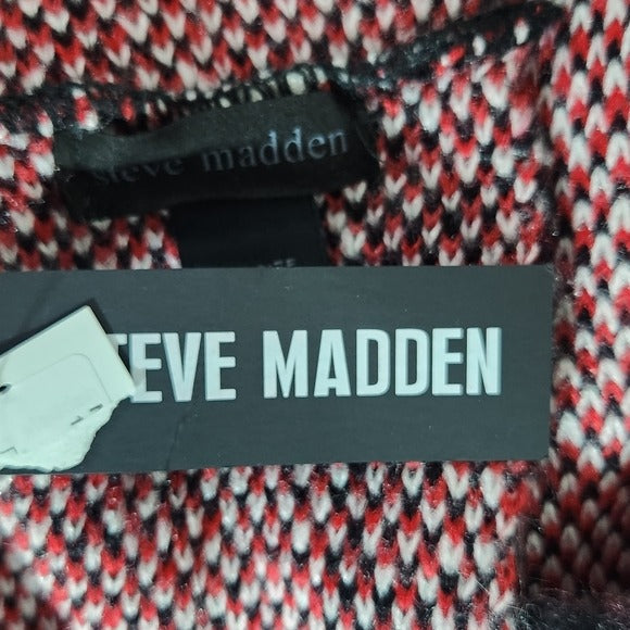 Steve Madden Red and Black Knit Infinity Scarf One Size New