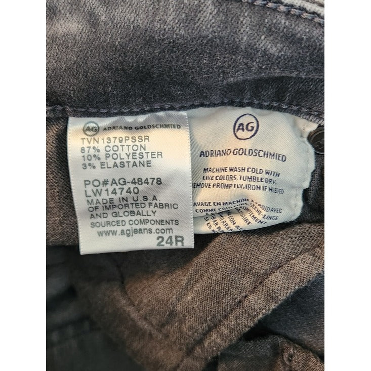 AG Adriano Goldschmied Gray Wash Farrah Skinny Jeans Size 24R