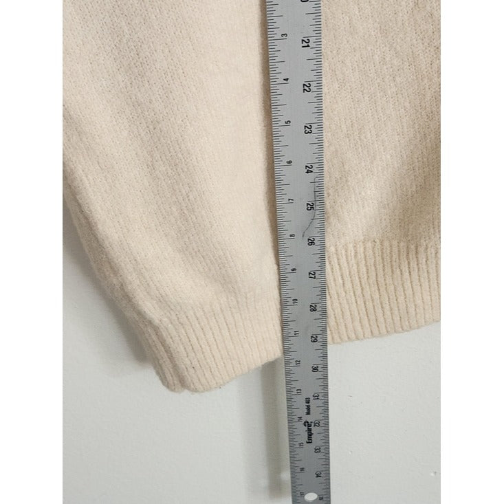 Easel Cream Heart Patch Oversized Fuzzy Sweater Size Large