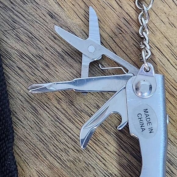 Multitool Keychain with Pliers, Screwdriver, and Scissors New