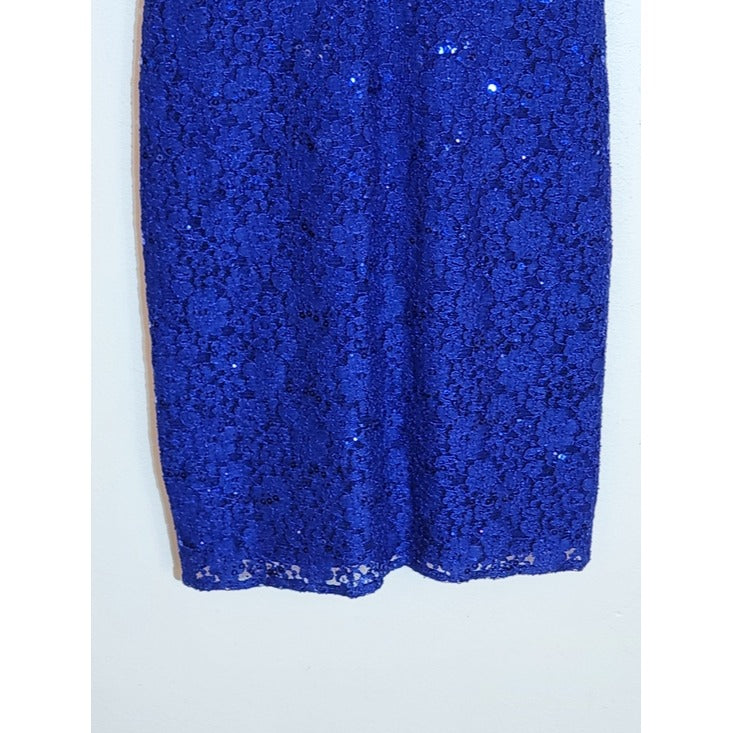 NW Royal Blue Sequin Lace Mini Dress Size 8 NWT