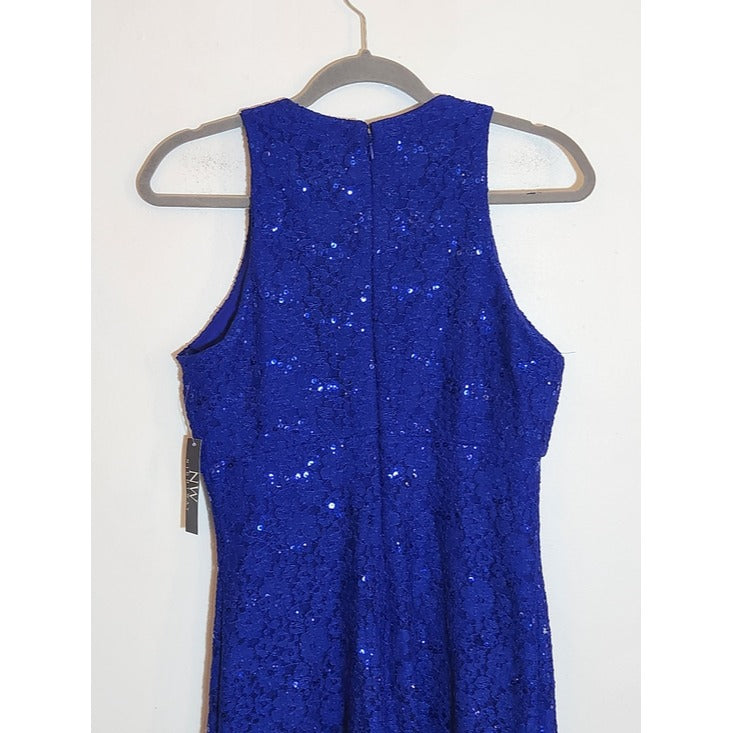 NW Royal Blue Sequin Lace Mini Dress Size 8 NWT