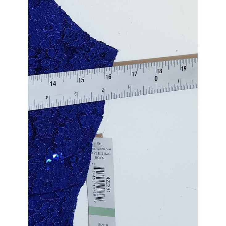 NW Royal Blue Sequin Lace Mini Dress Size 8 NWT