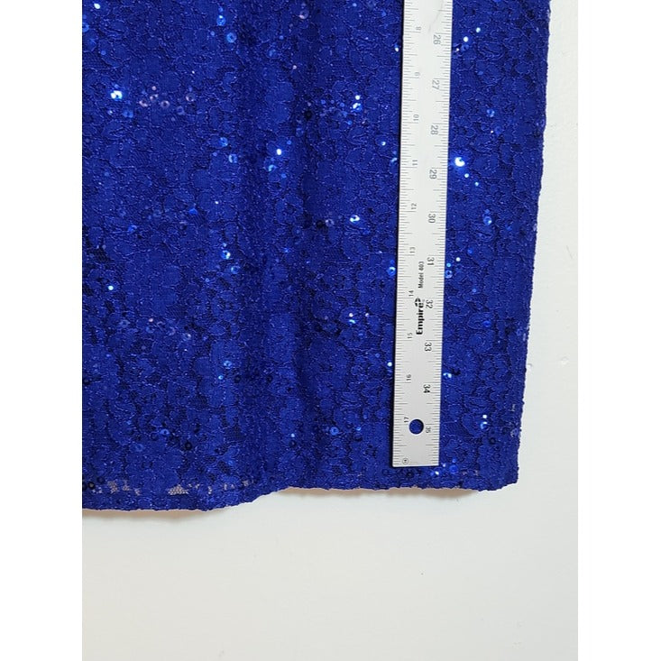 NW Royal Blue Sequin Lace Mini Dress Size 8 NWT