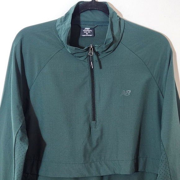 New Balance Green Quarter Zip Pullover Windbreaker Size XL