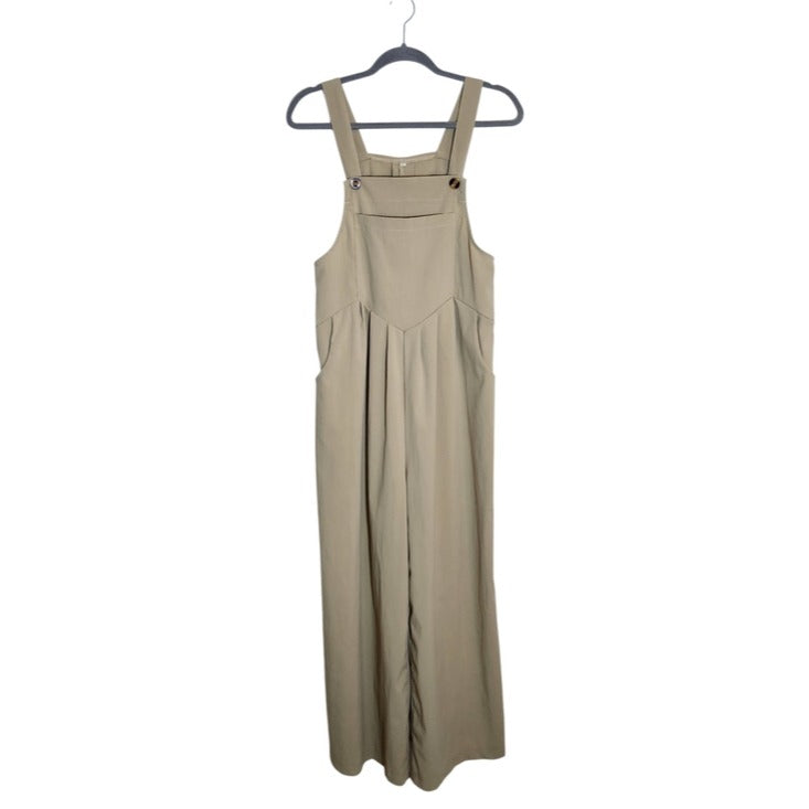 Khaki Wide Leg Overalls Size Large