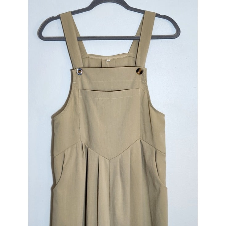 Khaki Wide Leg Overalls Size Large