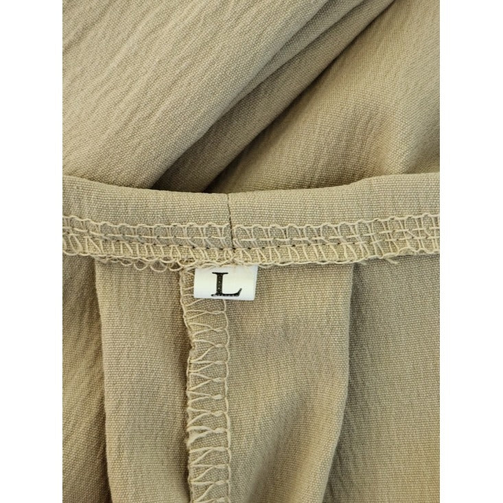 Khaki Wide Leg Overalls Size Large