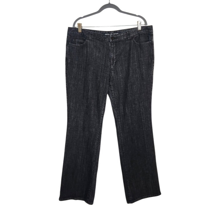 Michael Kors Womens Black Embellished Pocket Jeans Size 16W