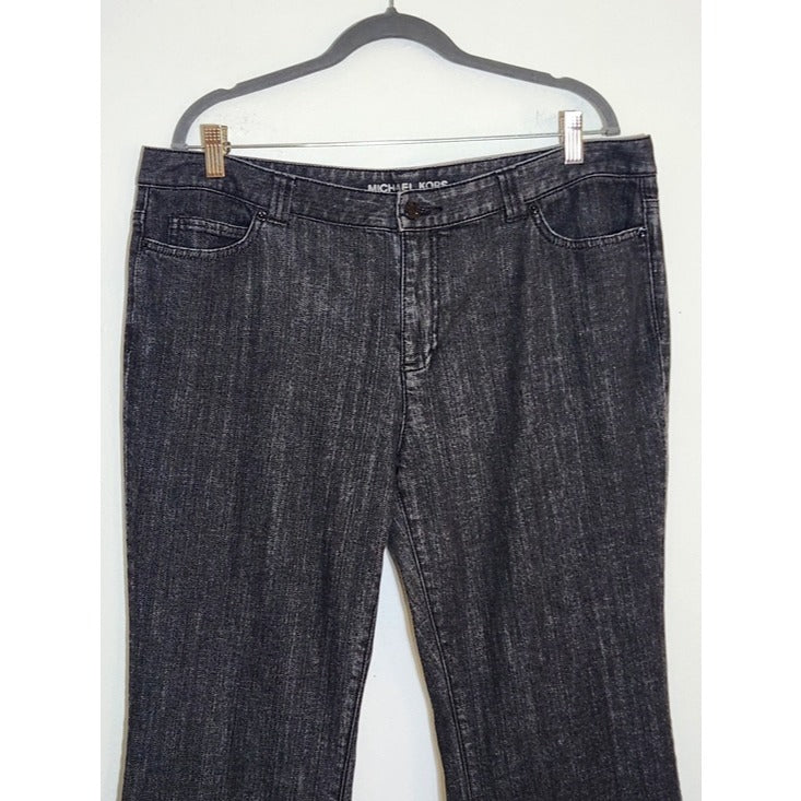Michael Kors Womens Black Embellished Pocket Jeans Size 16W