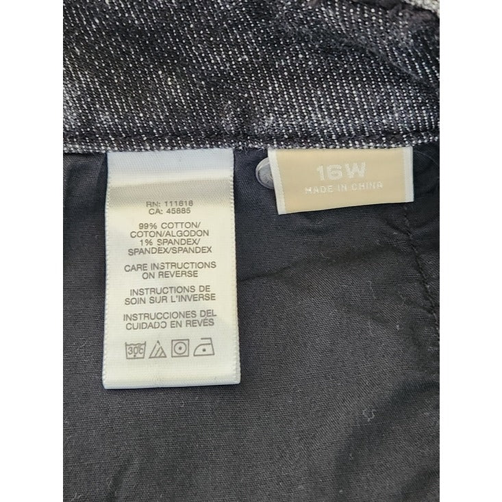 Michael Kors Womens Black Embellished Pocket Jeans Size 16W