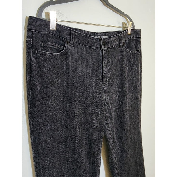 Michael Kors Womens Black Embellished Pocket Jeans Size 16W