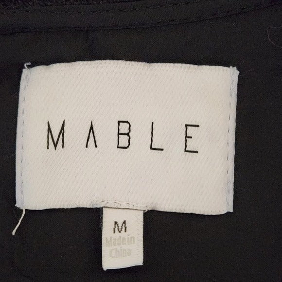 Mable Black Textured Top with Peplum Size Medium Black Sleeveless Peplum Blouse