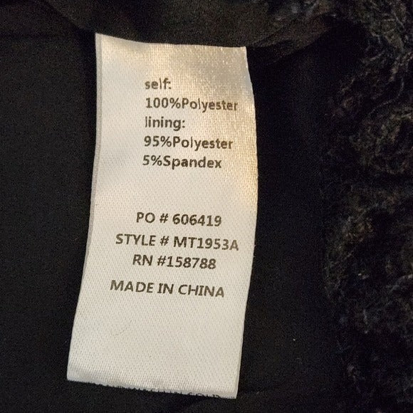 Mable Black Textured Top with Peplum Size Medium Black Sleeveless Peplum Blouse