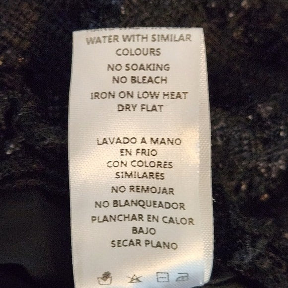 Mable Black Textured Top with Peplum Size Medium Black Sleeveless Peplum Blouse