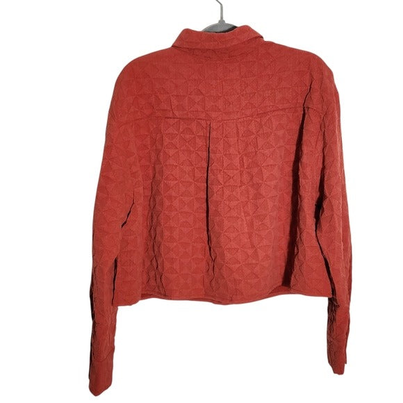 Privy Rust Red Cropped Textured Jacket Size Large NWT