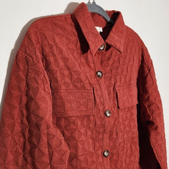 Privy Rust Red Cropped Textured Jacket Size Large NWT