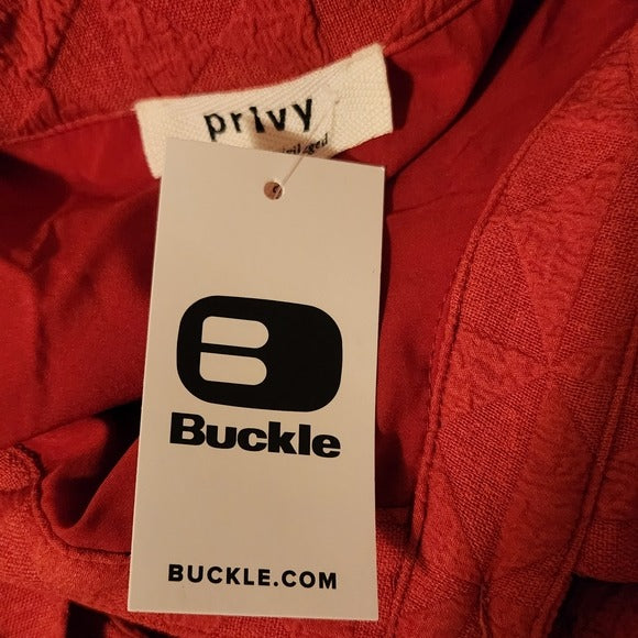 Privy Rust Red Cropped Textured Jacket Size Large NWT