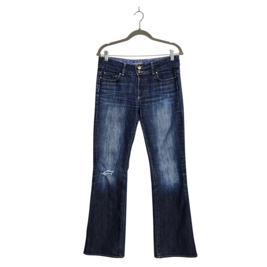 Paige Dark Wash Distressed Bootcut Jeans Size 30